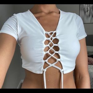 White crop top
